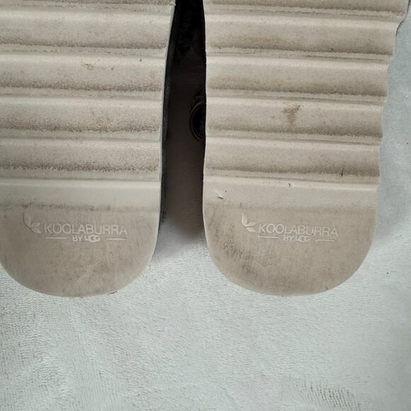 Koolaburra By UGG Fuzzn II Slippers Women Size 6 Gray Back Strap Sandal Open Toe - Picture 9 of 10